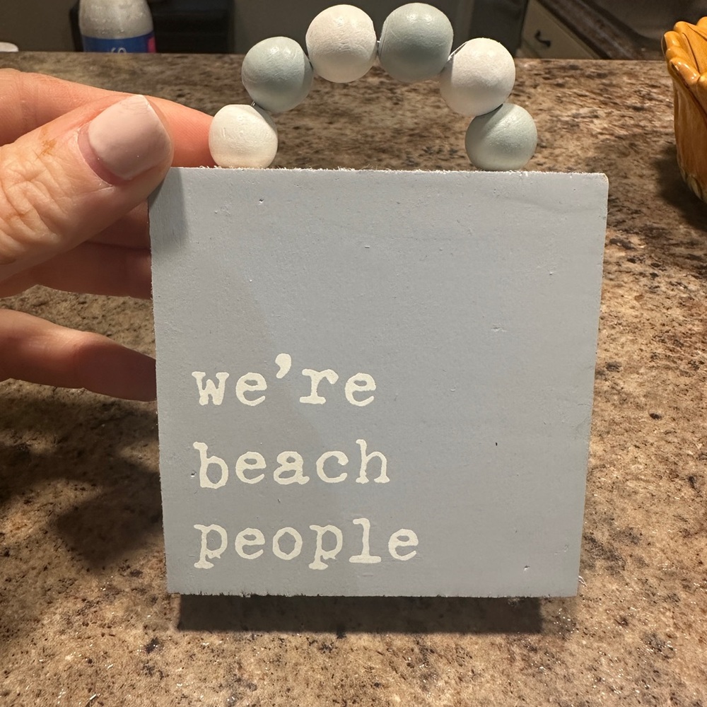 Blue Beach People Sign - measures 3.5 inches - BRAND NEW!